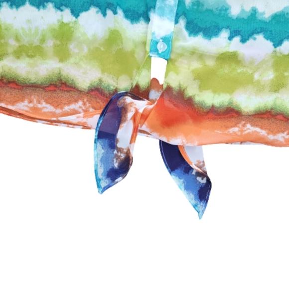 BY & BY Rainbow Ombre Sheer Cutout Butterfly Sleeve Weird Girl Phoebe Buffay Top - Picture 5 of 14